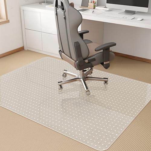 KMAT Office Chair Mat for Carpet, Computer Desk Mat,Clear Desk Chair Mat for Home Rolling Chair,Heavy Duty Floor Protector for Office-Easy to Clean,Anti-Slip-45 x53 Rectangular - size: 45"x53", style: Studded Version for Carpet