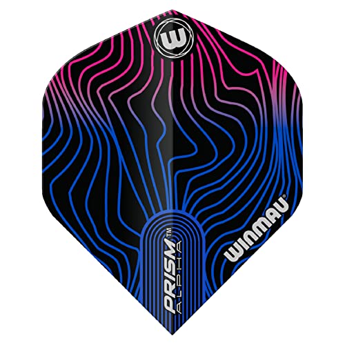WINMAU Prism Alpha Solar Design Dart Flights - Standard Shape 100 Micron Polymetronic Flights for Stable Throw Control, Replacement Flights for Steel & Soft Tip Darts, 3 Sets (9 Flights)