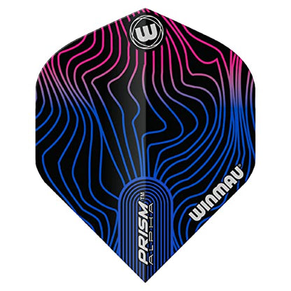 WINMAU Prism Alpha Solar Design Dart Flights - Standard Shape 100 Micron Polymetronic Flights for Stable Throw Control, Replacement Flights for Steel & Soft Tip Darts, 3 Sets (9 Flights)