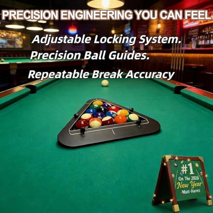 Professional Billiard Rack System, Heavy Duty Solid Wood Triangle/Diamond Pool Ball Racks, Adjustable Solid Wood Triangle & Magic Rack for Standard Billiard Balls, Home/Bar/Club Use - size: A