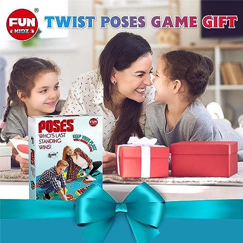 Classic Twist Poses Floor Game, FunKidz Giant Mat Party Games for Kids Adults Bigger Size Family Indoor and Outdoor Activity for Boys Girls Gift