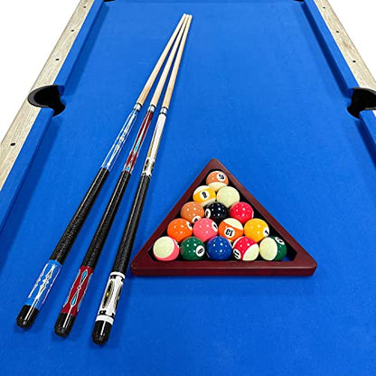 Set of 2 Pool Cue Stick,58" 2 Piece Maple Billiard Cue Stick - color: White