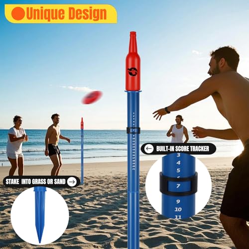Juegoal Outdoor Flying Disc Game Set, Yard Games Set, Outside Fun Disc Toss Game for Beach Lawn Backyard Park Camping - style: Upgraded