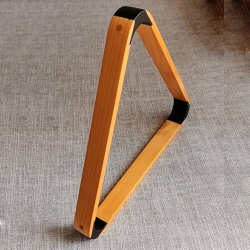 Keenso Billiard Ball Triangle Rack,Billiard Ball Triangle Rack Black 57.2MM Pine British Fancy 9 Ball Pool Ball Rack Yellow