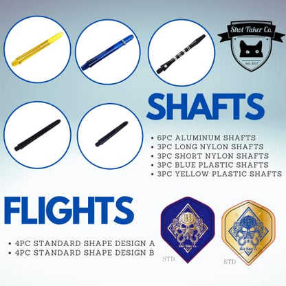 Soft Tip Darts Set - Professional Darts with Customizable Configuration, Aluminum & Plastic Shafts, O-Rings, Flights, Dart Tool, 50PC Extra 2BA Tips - color: 18g-Blue B-STC10442