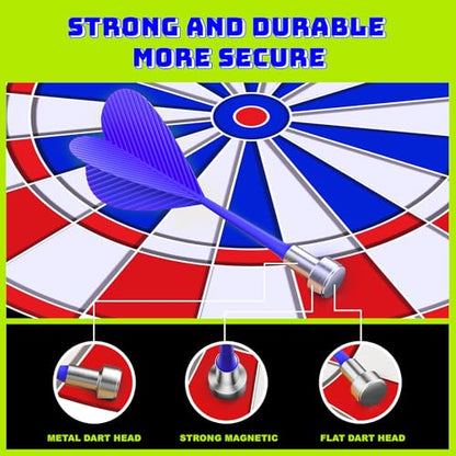 Magnetic Dart Board for Kids Indoor Outdoor Kids Games and Party Games, Christmas Birthday Gifts Toys for Boys Age 3-12 - style: Blue