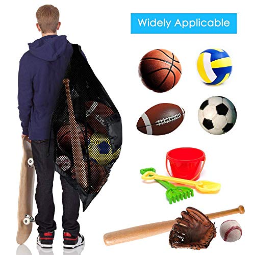 BROTOU Extra Large Mesh Ball Bag, Drawstring Socce Bag for Coach, Use for Basketball, Volleyball, Baseball, Mesh Equipmenbag with Adjustable and Portable Strap - size: 18" x 28"