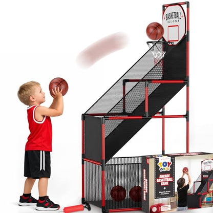 TOY Life Basketball Arcade Game Indoor for Kids - Basketball Shooting Game for Boys Age 4 5 6 7 8, Portable Basketball Hoop Arcade Set for Boys 8-12