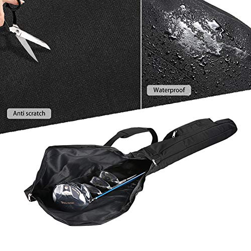 Small Golf Bag for A Few Clubs, Lightweight Golf Sunday Bag, Par 3 Travel Bag, Practice Travel Bag with Carry Shoulder Strap - color: Black