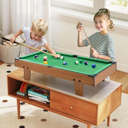 GYMAX 4 in 1 Multi Game Table, 32" Combo Game Table Set Includes Foosball, Pool Table, Hockey, Ping Pong Tabletops w/Accessories for Kids & Adults, Home, Game Room, Family Nights - color: Natural