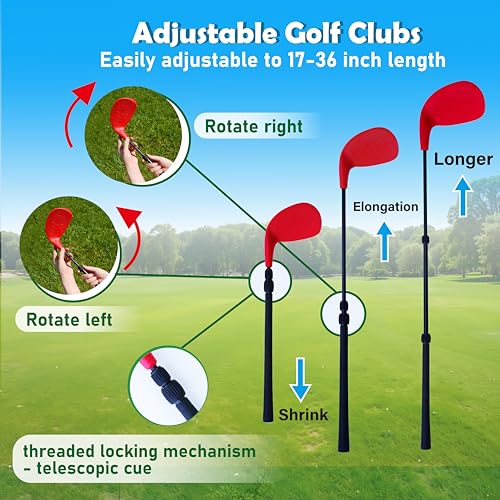 Ultimate 6 Holes Backyard Outdoor Golf Games with 2 Adjustable Clubs, Lawn Golf Game for Adults to Practice, Idea for Camping/Party/Beach