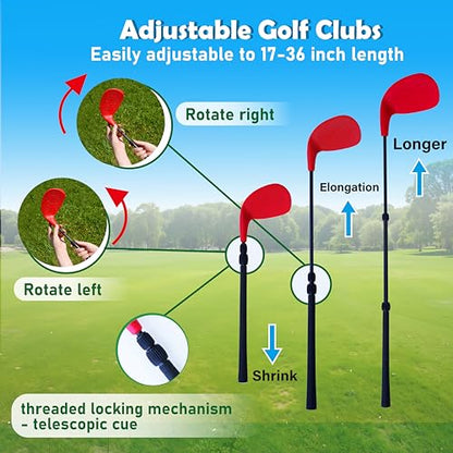 Ultimate 6 Holes Backyard Outdoor Golf Games with 2 Adjustable Clubs, Lawn Golf Game for Adults to Practice, Idea for Camping/Party/Beach