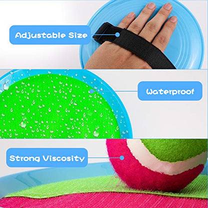 Toss and Catch Ball Set Kids Toys, Beach Toys, Yard Games, Outdoor Toys for Kids Ages 3-12, Upgraded Camping Games Paddle Ball Games for Kids, Adults and Family