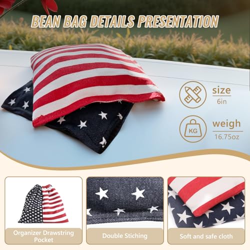 Cornhole Board Set,Corn Hole Games for Adults Outdoor,2X4FT Solid Wood Regulation Cornhole Boards with 8 Cornhole Beans Bags & Carry Case