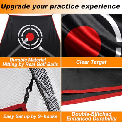Gagalileo Golf Target Cloth: Protective Net Portable Easy Setup with S-Hooks & Ropes Indoor Outdoor Practice All Golfers Training Accuracy for Backyard Garage - size: 7.8X5X3.6FT