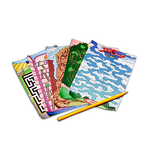 TS Shure by Bendon Travel Games Mazes Mini Activity Tin with 20 Illustrated Activity Sheets and Pencil and Tin 50438 - style: Travel Games Tin