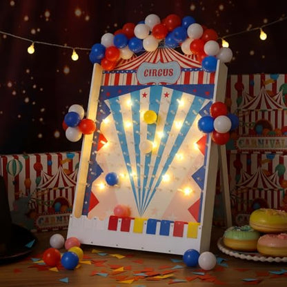 Fulmoon Large Disk Drop Game with 10 Disks and 60 Balloons Fun Carnival Game Circus Theme Party Games 30 x 18 Inch Acrylic Family Board Games for Carnival Decorations Birthday Supplies Activities