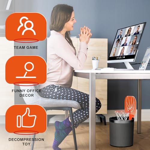 Honoson 3 Sets Indoor Trash Can Basketball Game Set Includes 3 Mini Clip on Basketball Hoop with Backboard 6 Inflatable Ball Pump Office Decompression Toy Birthday Gift Back to School (Fashion) - color: Fashion