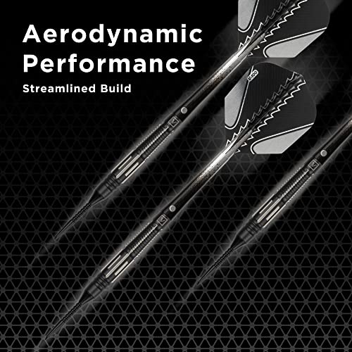 Viper Black Flux 90% Tungsten Conversion Darts, Professional Darts Steel Tip and Soft Tip Dart Set for Sisal and Electronic Dartboards, 20 Grams - color: Black/Silver