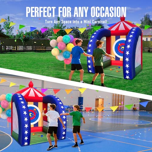 Inflatable Carnival Games — 6.5×6.5×9FT, Built-in Blower, Quick-Inflate — Axe Throwing Target (Quick-Inflate Indoor & Outdoor Game for Backyard Parties, Team Challenges & Event Fun) - style: Axe Throwing Target