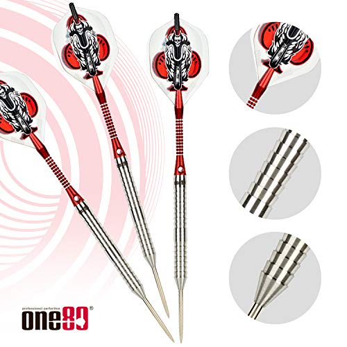 ONE80 90% VHD Steel Tip Tungsten Dart, Professional Barrel Style with Extra Flights, Shafts and Sharpener Gift Box Packaging - style: B-22g