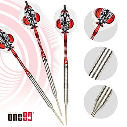 ONE80 90% VHD Steel Tip Tungsten Dart, Professional Barrel Style with Extra Flights, Shafts and Sharpener Gift Box Packaging - style: B-22g