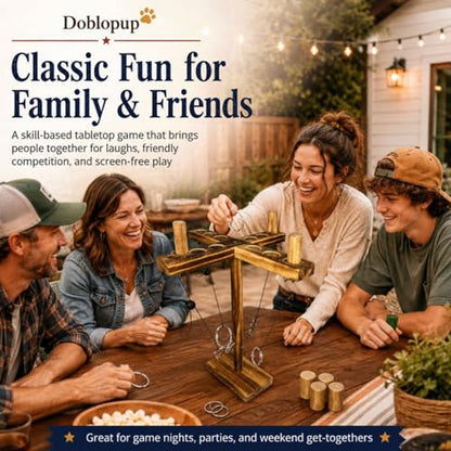 Ring Toss Game for Adults, Tabletop Hook and Ring Toss Game, Wooden Party Game for Backyard, Camping, Patio, Tailgate, Home Bar and Outdoor Gatherings - color: A