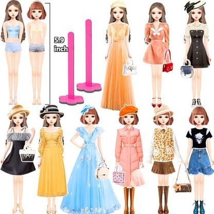 Magnetic Dress Up Dolls, Magnetic Doll Dress Up Kits Magnetic Paper Dolls Pretend Play Set for Girls Ages 4 Years and Up Kids Travel Activities Road Trip Car Ride Interactive Learning Imagine Gift - style: M Set