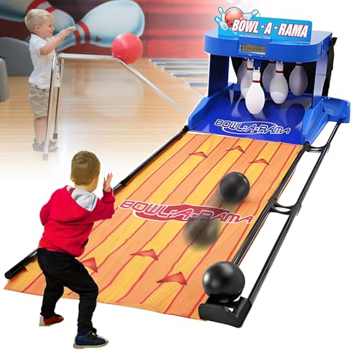 Bowling Alley Arcade Game, Electronic LED Bowling Game with LED Electronic Scoreboard Automatic Reset Lighting & Simulation Sound for Interactive Game - color: 3.5m/137.8in
