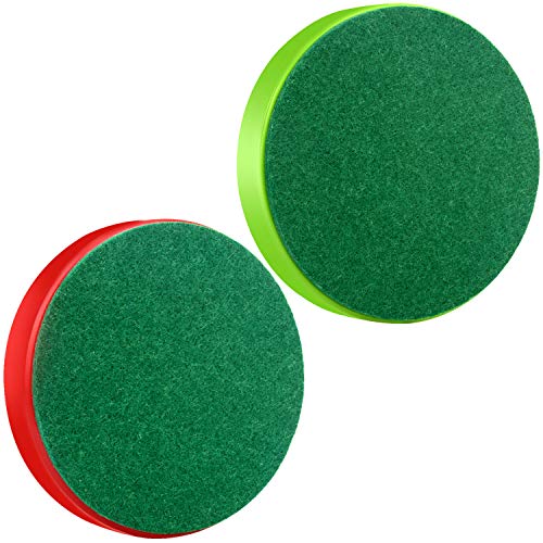 ONE250 Air Hockey Pushers and Red Air Hockey Pucks, Goal Handles Paddles Replacement Accessories for Game Tables (4 Striker, 4 Puck Pack) - color: Red & Green