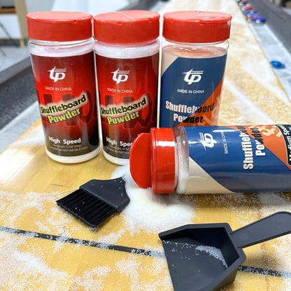 Shuffleboard Sand Wax High/Medium Speed Shuffleboard Powder Set, Shuffleboard Sand with Mini Brush Set - size: 2 Cans Meduim Speed + 2 Cans High Speed