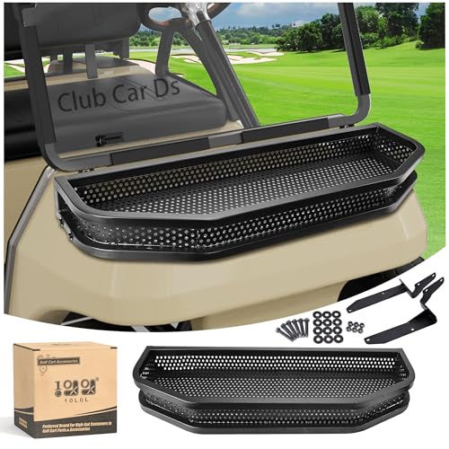 10L0L Golf Cart Front Cargo Basket for EZGO TXT/RXV、Club Car DS/Precedent、Yamaha G22/G29 - Heavy-Duty Steel Mesh Storage Rack, Gas/Electric Compatible - color: Club Car Ds