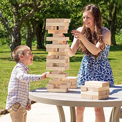 Harrier Giant Tumble Tower [5ft] | Carry Bag Included | Premium Pine Wood Blocks