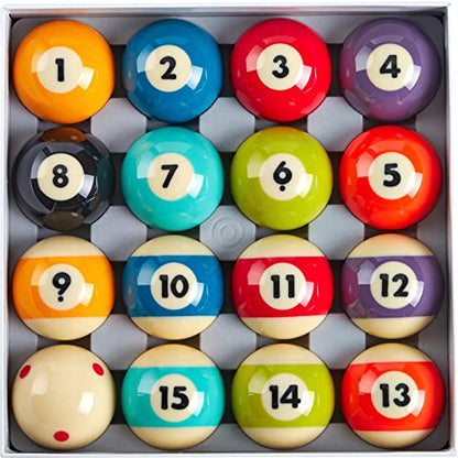 Billmart Premium Billiard Balls Pool Table Accessories 2-1/4" Regulation Size 16 Pool Balls Billiard Set | Premium - color: Premium Bright