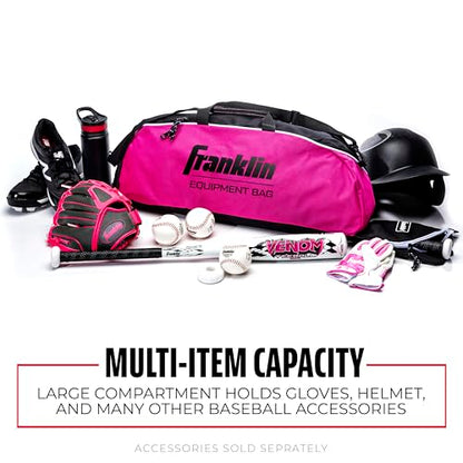 Franklin Sports Youth Baseball + Softball Bat Bag - Boys + Girls Tee Ball, Softball + Baseball Bag for Kids - color: Pink