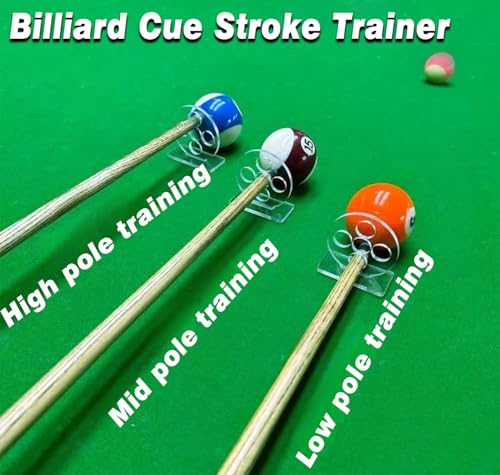 4PCS Billiard Cue Stroke Trainer, Billiard Training Tool Pool Cue Exerciser Trainer with Non-Slip Base, Acrylic Pool Training Aid for 8/9-Ball and Snooker(2 Single Hole+2 Five Holes)