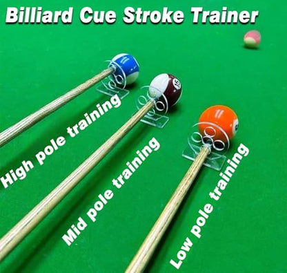 4PCS Billiard Cue Stroke Trainer, Billiard Training Tool Pool Cue Exerciser Trainer with Non-Slip Base, Acrylic Pool Training Aid for 8/9-Ball and Snooker(2 Single Hole+2 Five Holes)