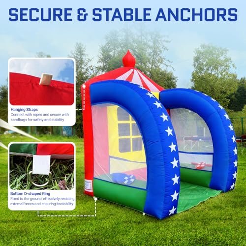 OZIS 6.5x6.5x9Ft Inflatable Tic Tac Toe Game with Discs and Built-in Blower Portable 9-Grid Target Game Set, Interactive Inflatable Carnival Games for Commercial Events, Parties, Family Activities - style: Tic-Tac-Toe