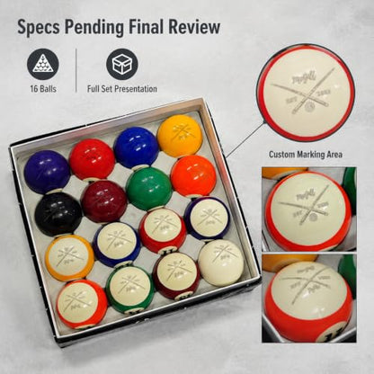 Custom Personalized Pool Ball Laser Engraved Billiard Ball Gift 2.25 Inch Standard Size Polyester Resin Desk Display Optional Ball Stand Add-On White - color: 16pcs set