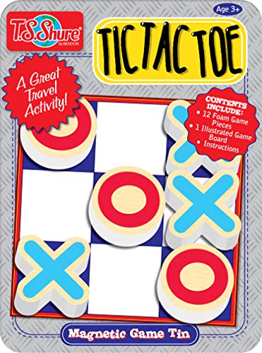 Bendon TS Shure Tic-Tac-Toe Games Mini Magnetic Activity Tin with Illustrated Foam Magnets 50437 - style: Tic Tac Toe Mini Game Tin