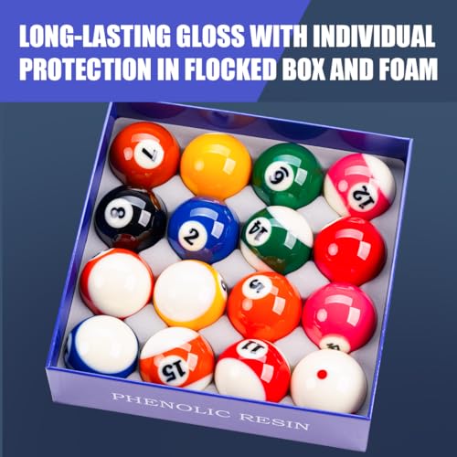 KONLLEN Phenolic Resin Billiard Balls Set 2-1/4" Regulation Size Tournament Pool Balls Set Pool Table Accessories - color: AXD-EAGLE