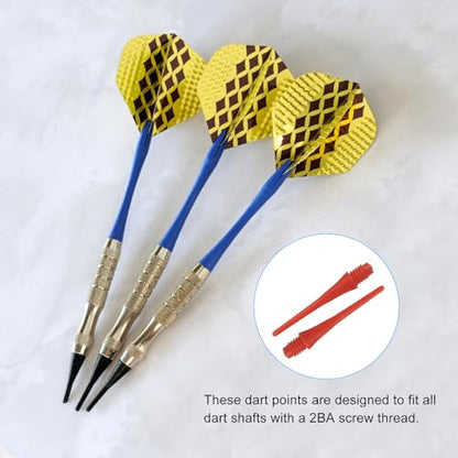 PATIKIL Plastic Dart Tips Thread, Pack Soft Tip Dart Points Replacement Dart Accessories - color: Red