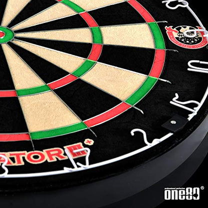 ONE80 Gladiator Dartboard with Top-Grade African Sisal and Sword Edge Staple Free Wire Spider for Maximum Scoring Potential and Less Bounce Outs - style: Gladiator III