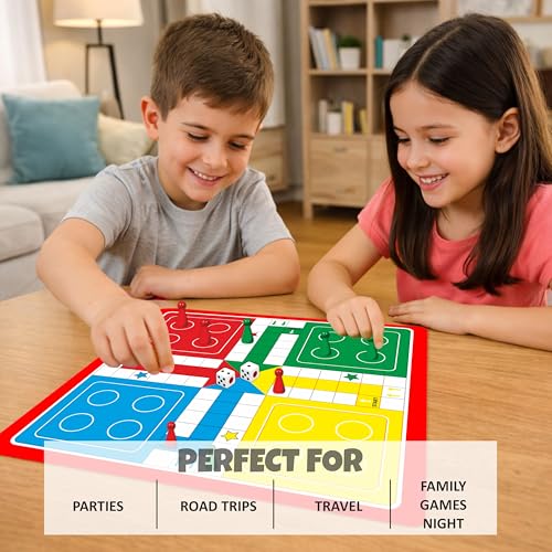 Ankit Toys & Games Ludo & Snakes and Ladders Board Game Set Classic 2in1 Family Fun for Kids and Adults (Standard Edition)
