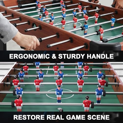 47 Inch Competition Sized Foosball Table with Score Keeper Classic Indoor Soccer Game with Counterbalanced & Uniformed Men for Adults & Families