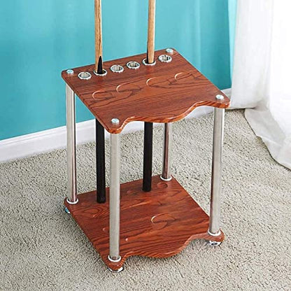Ball Cue Stand Rack Home Pool Cues Racks,Free-Standing Wood Rack Holds Up to 6 Cues,Billiard Bar Storage Rack,Snooker Billiard Cue Pool Rack 1 Black 40x55x40cm