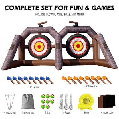 OZIS Inflatable Axe Throwing Game ，Inflatable Ball Toss Target Dart Board for Backyard School Team Birthday Party Events Outdoor Indoor - size: Double Target