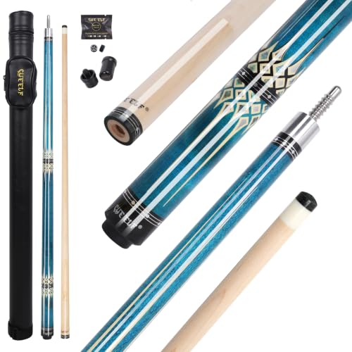 CUEELF Pool Cue Stick,Low Deflection Shaft Billiard Cue Sticks with 1X1 Hard Case,Professional Billiards Ques Sticks with 13mm Tip,19.5/20/21 oz Pool Stick - color: Blue, size: 20 oz