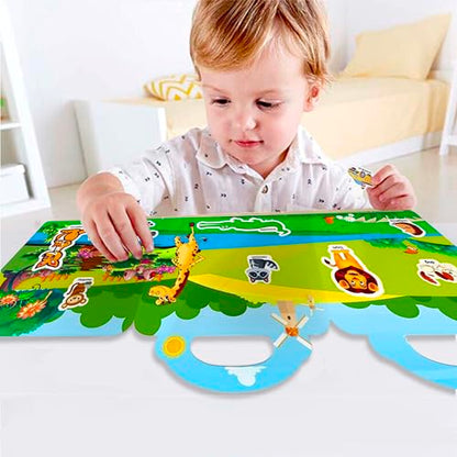 Reusable Sticker Book for Kids, Animal Stickers Educational Learning Toys Travel Stickers Activity Books for Toddler Girls Boys Age 3+ Birthday Gifts - style: Animal