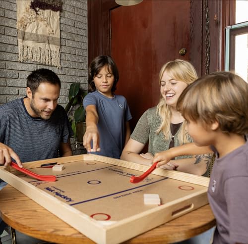 Carrom Champion Nok Hockey Game (Standard Size) — Wooden Board Games for Adults & Children — Indoor and Outdoor Games for Family — Sports Board Games